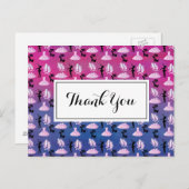Ballet Pattern auf rosa und blaue Farbe Postkarte (Vorne/Hinten)