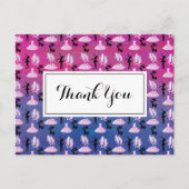 Ballet Pattern auf rosa und blaue Farbe Postkarte (Vorderseite)