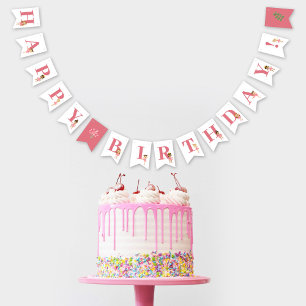 Ballet Pink Ballerina Happy Birthday Wimpelkette