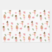 Ballet Pink Ballerinas Dancing Pattern Geschenkpapier Set (Vorderseite 3)