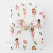 Ballet Pink Ballerinas Dancing Pattern Geschenkpapier Set (Beispiel)