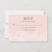 Ballet Pink Lace Wedding RSVP Card (Vorderseite)