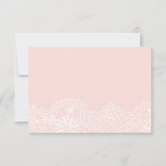 Ballet Pink Lace Wedding RSVP Card (Rückseite)
