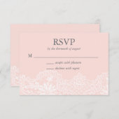 Ballet Pink Lace Wedding RSVP Card (Vorne/Hinten)