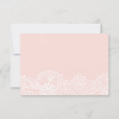 Ballet Pink Lace Wedding RSVP Card Karte (Rückseite)