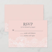 Ballet Pink Lace Wedding RSVP Card Karte (Vorne/Hinten)