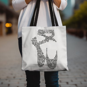 Ballet Pointe Shoe Typografie Schwarzweiß Tasche