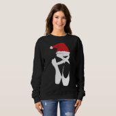 Ballet Pointe Shoe Weihnachtsfeier Weihnachtsmannm Sweatshirt (Vorne ganz)