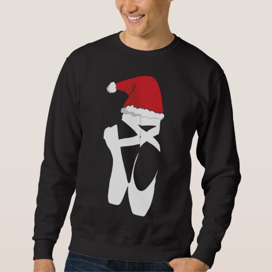 Ballet Pointe Shoe Weihnachtsfeier Weihnachtsmannm Sweatshirt (Vorderseite)