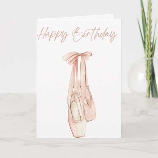 Ballet Pointe Shoes Geburtstag Karte (Vorderseite)