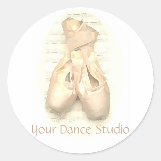 Ballet Pointe Shoes Personalisiert gestrichen Runder Aufkleber (Vorderseite)