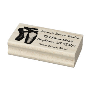Ballet Pointe Toe Shoes Dance Studio-Adresse Gummistempel