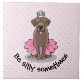 Ballet Princess Chocolate Labrador Labrador Retrie Fliese (Vorderseite)