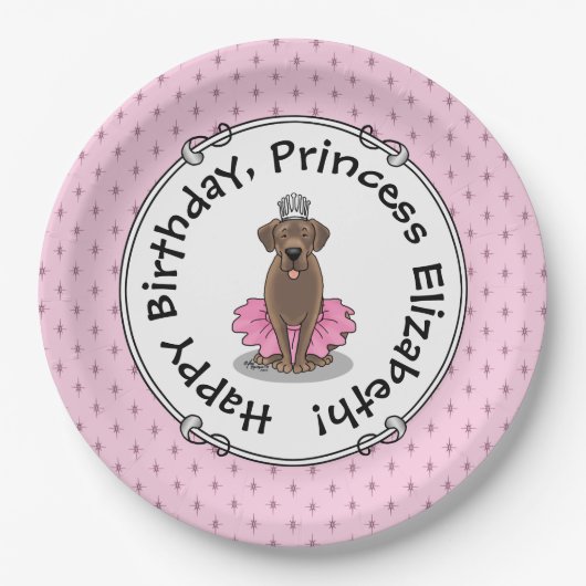 Ballet Princess Chocolate Labrador Labrador Retrie Pappteller (Vorderseite)