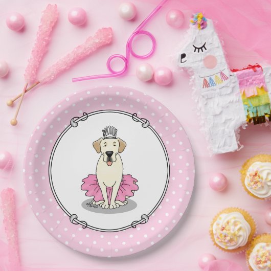 Ballet Princess Gelbe Labrador Labrador Retriever  Pappteller (Party)