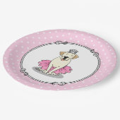 Ballet Princess Gelbe Labrador Labrador Retriever  Pappteller (Schrägansicht)
