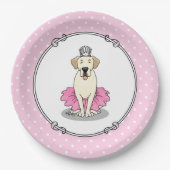 Ballet Princess Gelbe Labrador Labrador Retriever  Pappteller (Vorderseite)