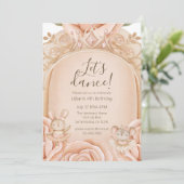 Ballet Princess Girls Fourth Birthday  Einladung (Stehend Vorderseite)