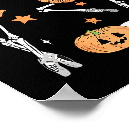 Ballet Pumpkin Skeleton Beängstigend Halloween Poster (Ecke)