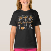 Ballet Pumpkin Skeleton Beängstigend Halloween T-Shirt (Vorderseite)