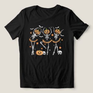 Ballet Pumpkin Skeleton Beängstigend Halloween Tri-Blend Shirt