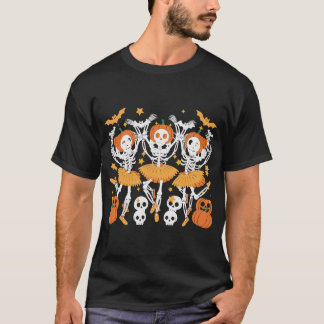 Ballet Pumpkin Skeleton Halloween T - Shirt - Beän