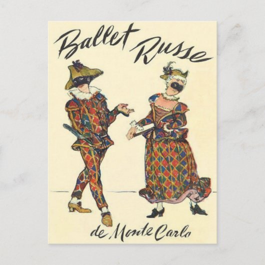 Ballet Russe Harlequin Dancers Postkarte (Vorderseite)