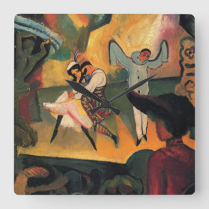 Ballet Russes, Russisches Ballett von August Macke Quadratische Wanduhr