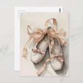 Ballet Shoes and Bows Postcard Postkarte (Vorne/Hinten)