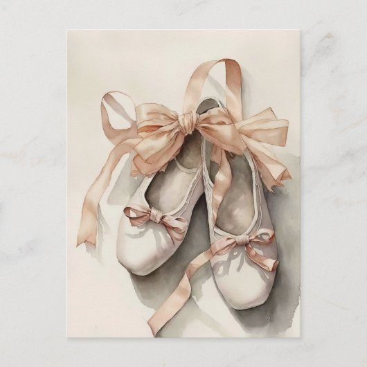 Ballet Shoes and Bows Postcard Postkarte (Vorderseite)