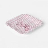 Ballet Shoes and Roses Pink Pappteller (Gewinkelt)