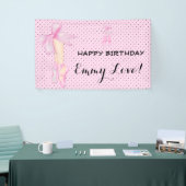 Ballet Shoes Bow Pink & Black Polka Dot Banner (Messeveranstaltung)
