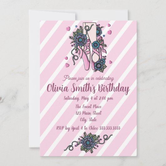 Ballet Shoes Einladung (Vorderseite)