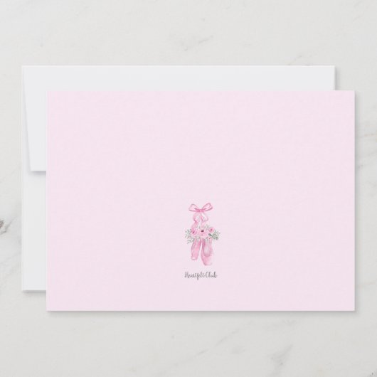 Ballet Shoes Einladung (Rückseite)