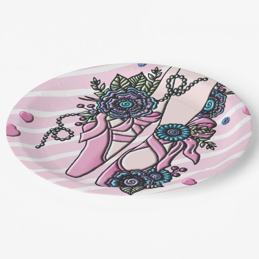 Ballet Shoes Pappteller (Schrägansicht)