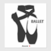 Ballet Shoes Slippers Design Square Vinyl Sticker (Blatt)