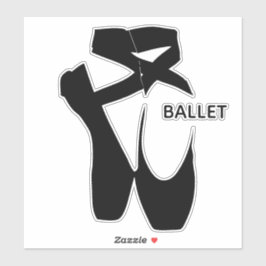 Ballet Shoes Slippers Design Square Vinyl Sticker