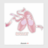 Ballet Shoes Slippers Design Square Vinyl Sticker (Blatt)