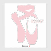 Ballet Shoes Slippers Design Square Vinyl Sticker (Blatt)