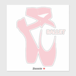 Ballet Shoes Slippers Design Square Vinyl Sticker