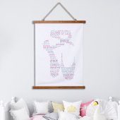 Ballet Showtypografie Pink und Aqua Wandteppich Mit Holzrahmen