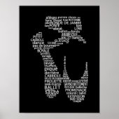 Ballet Showtypografie Schwarz-Weiß Poster (Vorne)