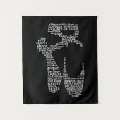 Ballet Showtypografie Schwarz-Weiß Wandteppich (Vorderseite)