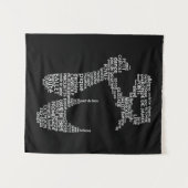 Ballet Showtypografie Schwarz-Weiß Wandteppich (Vorderseite (Horizontal))