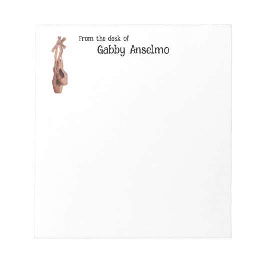 Ballet Slipper Notepad Notizblock (Vorderseite)
