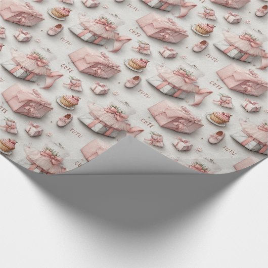 Ballet Slippers and Tutus in Soft Pink Elegance Geschenkpapier (Ecke)