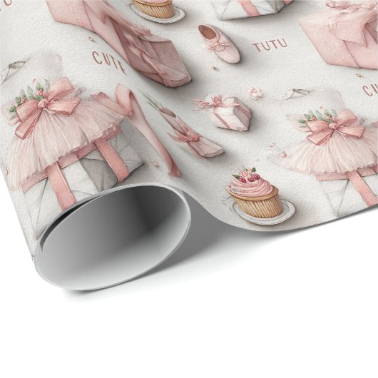 Ballet Slippers and Tutus in Soft Pink Elegance Geschenkpapier (Rolleneckpunkt)