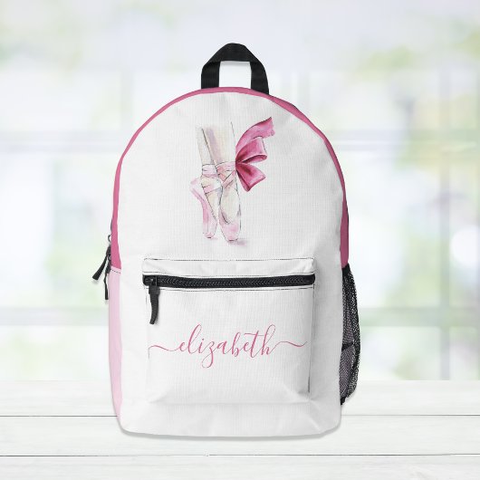 Ballet Slippers Aquarellfarbe Rosa Bedruckter Rucksack