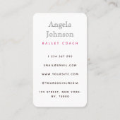 Ballet Slippers Ballerina Schuhe Rosa Visitenkarte (Rückseite)