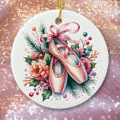 Ballet Slippers, Blume Personalisiert Weihnachten Keramik Ornament